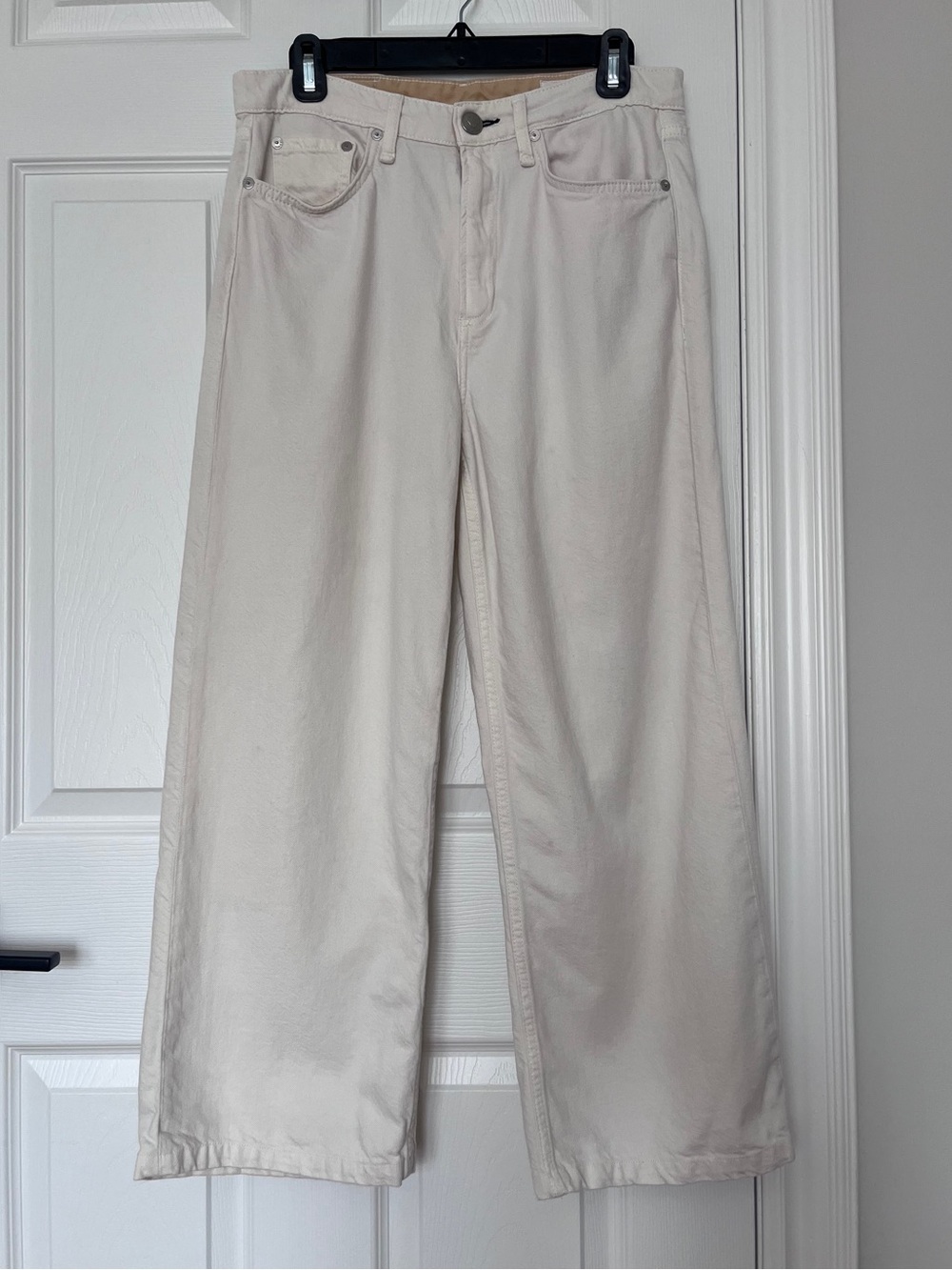 Rag & Bone Logan Wide-Leg Featherweight Jeans in Ecru